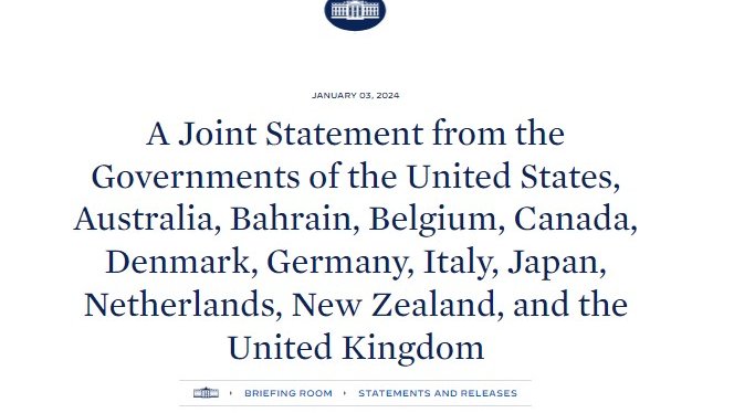 20240104 155212 "Si faranno carico delle conseguenze" l'Italia nella coalizione dei 12 Paesi anti Houthi