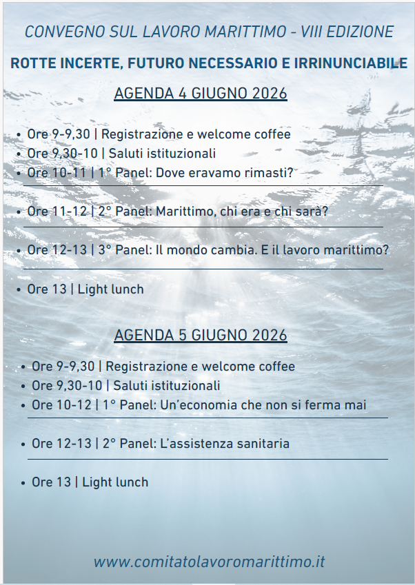 Convegno Lavoro marittimo 2 Approda a Procida l'VIII Convegno sul Lavoro Marittimo il 4 e 5 giugno